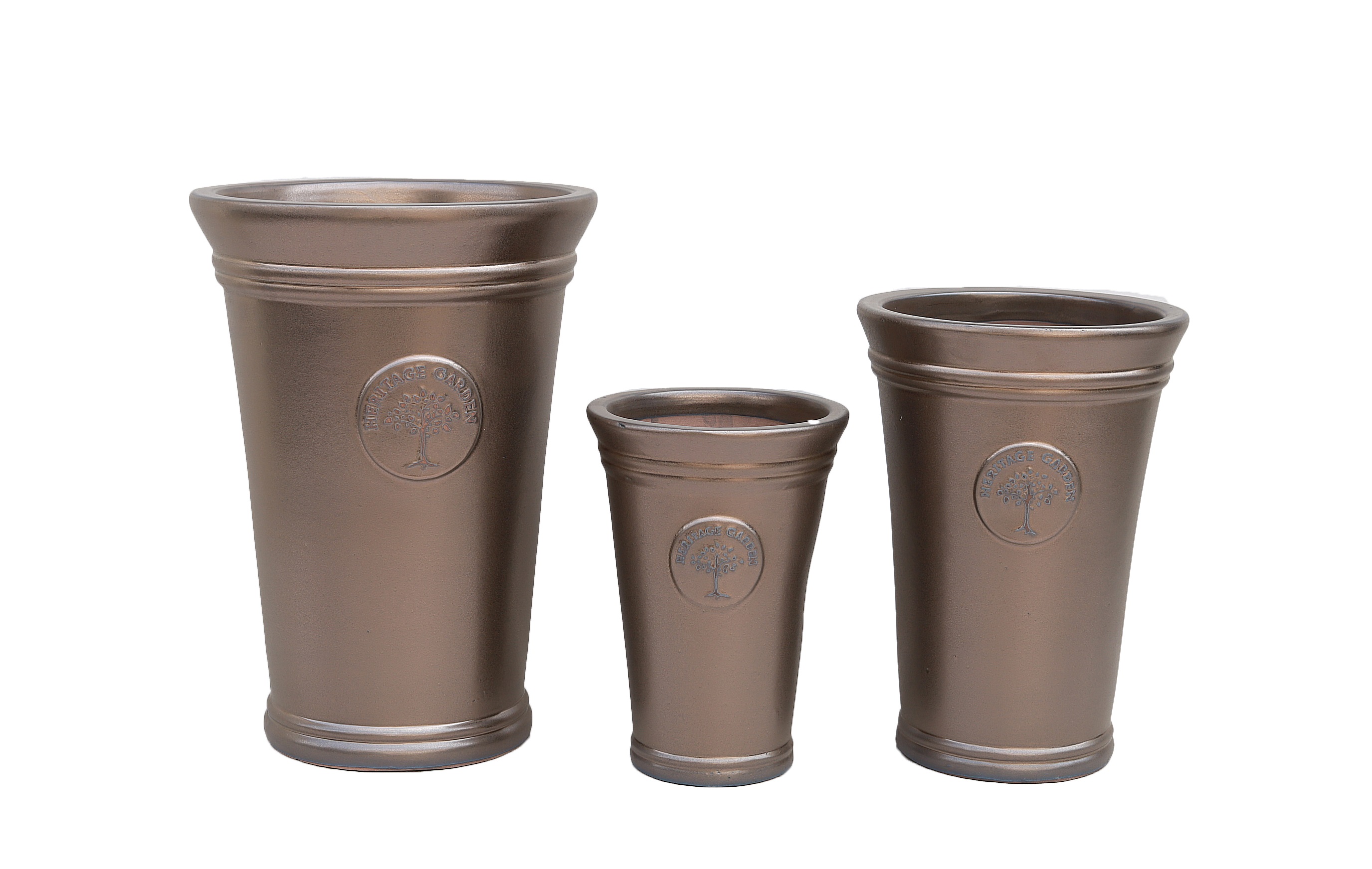 Vasen-Set,3tg. HERITAGE GARDEN COPPER D37/30/23 H51/42/33